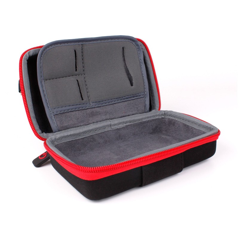 DURAGADGET Protective Shock-Absorbing Case (Black & Red) with Suede Lining