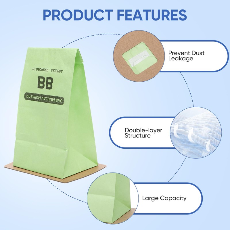 BB Compact Canister Bags Replacement for Oreck XL Buster B