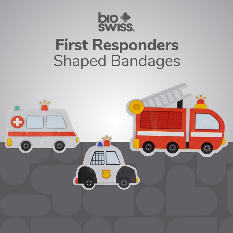 BioSwiss Bandages, First Responders Shaped Self Adhesive Bandage Set, Latex
