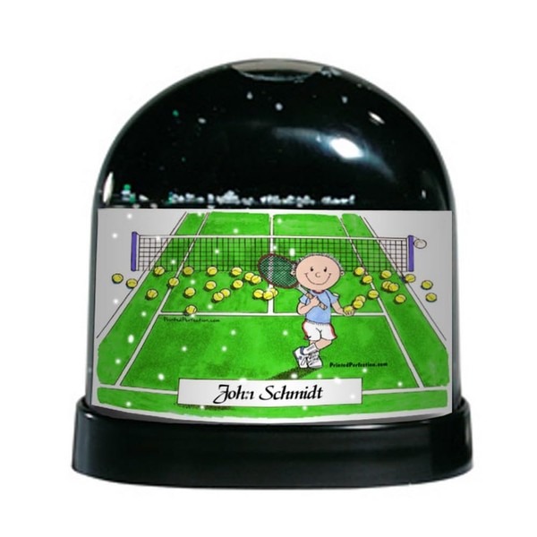 PrintedPerfection.com Personalized Tennis Player - Male Snow Globe Gift
