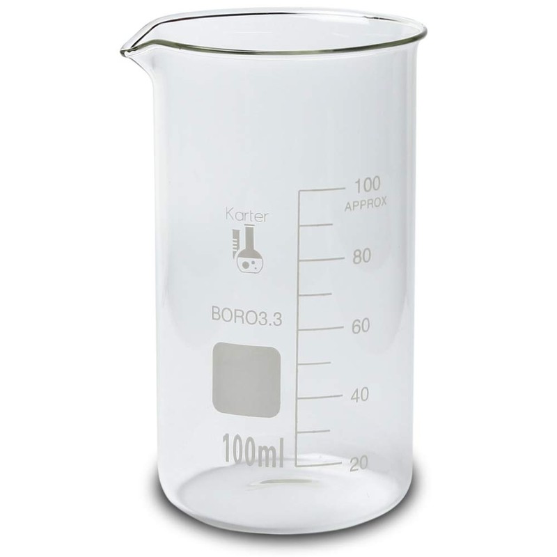 Glass Tall Form Beaker Set, 5 Sizes - 50, 100,