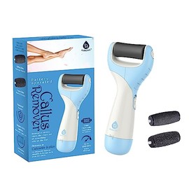 Pursonic Foot Callus Remover Battery-Operated Electric Foot Scrub Pedicure Tool- Electronic Foot File Dead Skin Remover for Feet with 2 Spinning Foot Pumice Heads for Cracked Skin