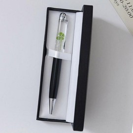 Ballpoint pen gift luck test passing four leaf clover pen high quality Gift black + transparent acrylic