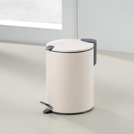 kela Mats, 3 L, diameter 17 cm, metal, beige, silent-close, removable inner bucket with carrying handle, non-slip base, 23619