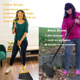 PUTNATRUE Outdoor Heavy Duty Broom,Upgraded Commercial Angle Broom for Sweeping Indoor,Perfect House Broom of Kitchen Garage and Angle Outdoor Broom of Courtyard