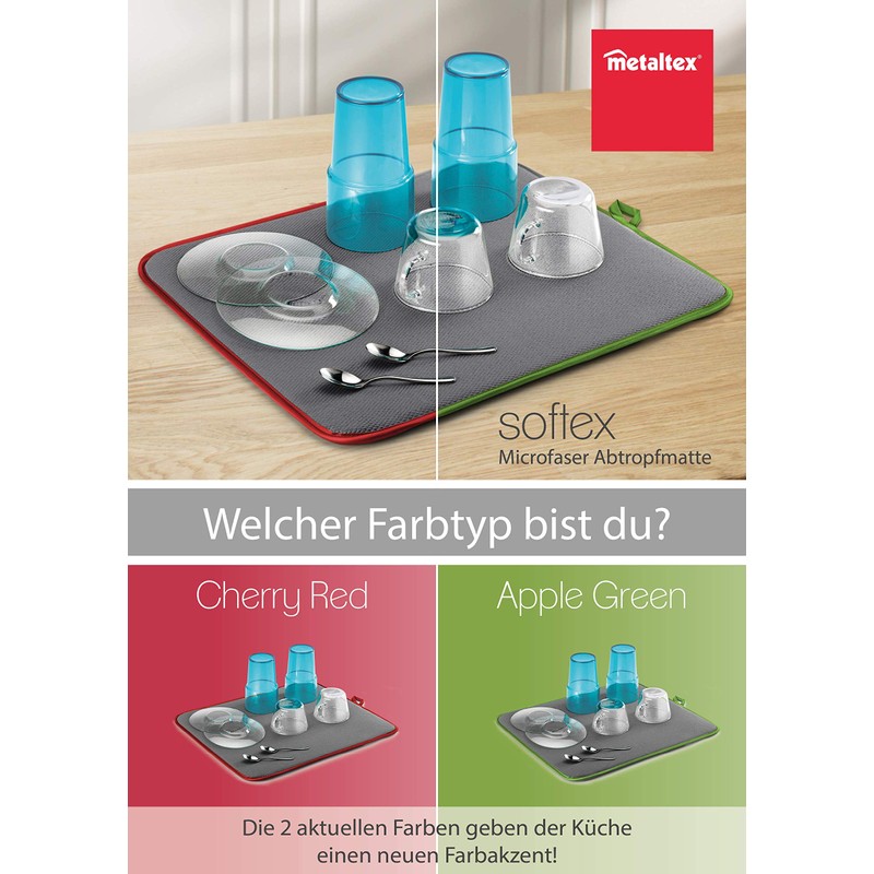 Metaltex Softex Drying Mat, Outer: 100% Polyester, Green/Grey, 40 x