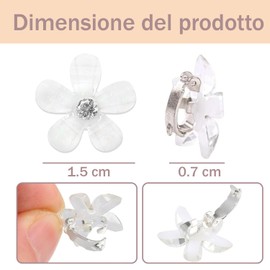 Esshogo 10 Pack Mini Hair Clips Flower Hair Accessories Hair Clips for Girls Mini Hair Clips with Rhinestones