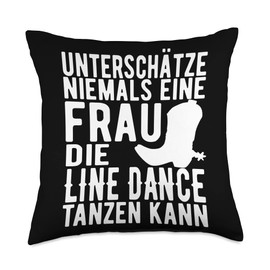 Line Dance Linedance Tanzen Frauen Geschenk Women's Linedance A Woman The Line Dance Throw Pillow, 18x18, Multicolor