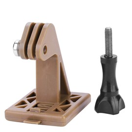 SolUptanisu Fast Helmet Mount, Helmet Camera Mount Tactical Helmet Camera Adapter Lightweight Portable Helmet Adapter Base Adapter Bracket Helmet Accessories for Camera Recorder Sports Camera (Brown)