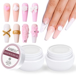 AIMEILI Solid Nail Gel for Gel Nails Set Clear Solid Nail Extension Builder Gel Set
