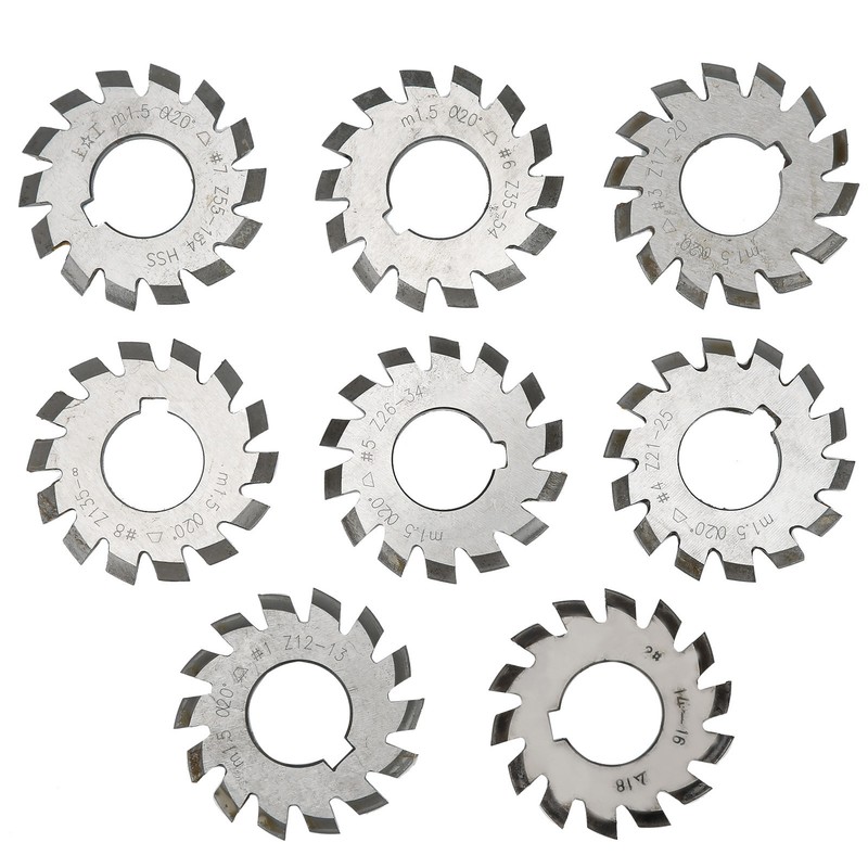 8Pcs Gear Cutter High Speed Steel Cutting Tool Industrial Supplies