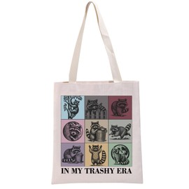 PYOUL Funny Raccoon Gift My Trashy Era Tote Bag Feral Raccoon Handbag Trending Meme Gift Raccoon Lover Gift (My Trashy Era Tote)