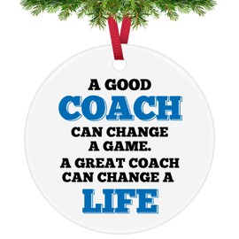 Thank You Gifts for Coach Appreciation Ceramic Ornament for Soccer Football Cheer Baseball Volleyball Coach Appreciation Gift for Leader Swimming Tennis Ornament Keepsake for Christmas Tree Decoration