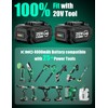 KIMO 2 Pack 20V 4000mAh Battery for Drill Driver, Leaf