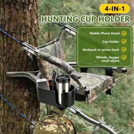 Cup Holder for Tree Stand Hunting Clamp on Deer Stand Bottle Holder Easy to Install for Hunting, Bikes, Trolleys and Desk