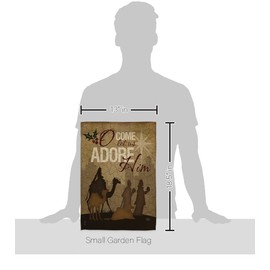 Let Us Adore Him Nativity Tapestry Christmas Gifts Breeze Decor House Small Flag Feliz Navida Room Indoor Holy Night Wall Patio Porch Lawn Garden Merry Xmas Banner Outdoor Yard Decorations Made In USA