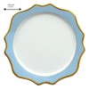 Decor Essentials Ceramic Scalloped Edge Gold Rimmed Charger Plate Dinnerware