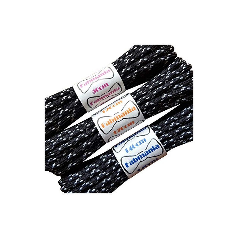 Fabmania Replacement laces in black with grey flecks 120 cm