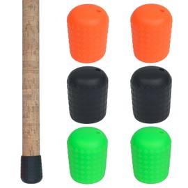 JOGFFDE Fishing Rod Butt Cushion Fishing Rod Tube End Caps Silicone Fishing Rod Protector 3 Sizes Fishing Rod Seat Non‑Slip Stand Fixing Pole Holder Cushion Fishing Gear Equipment(Large-6pcs)
