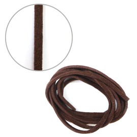 Suede Cord Brown Leather Cord Accessory Parts Bracelet Necklace Handmade [Length 3.3 ft (1 m) x Width 0.1 inch (3 mm) Sparkling Puffy Round SED-003