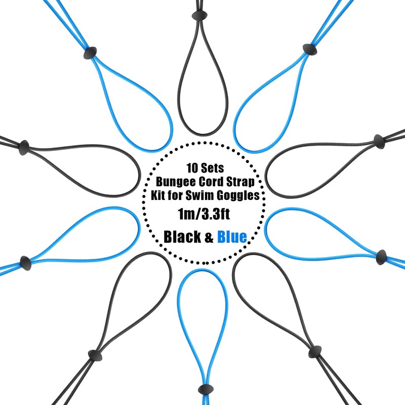 Frienda 10 Sets Goggle Bungee Straps for Swim,Adjustable Replacement Bungee