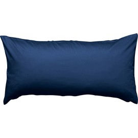 Erwin Müller Maco Satin Country Hat Cushion Cover, 100% Cotton, Silky Shine, with Practical Zip, Temperature Regulating, Dark Blue, Size 40 x 80 cm
