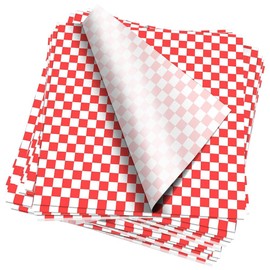Fettbeständige Papierbögen, 100 Blatt lebensmittelechtes Geschenkpapier, ölbeständiges Wickelwachs-Gewebe, Liner ölbeständiges Backpapier Kreise für Delikatessen, Sandwichtkuchen, Käse 30 x 30 cm, Rot