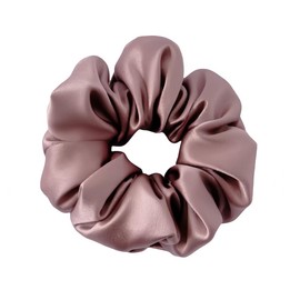 LOHAS Home 100% Nature Silk 30momme Mulberry Silk Elastic Scrunchie Hair Tie, 60mm*2 Pack, Bean Paste