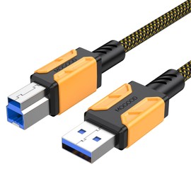 MOGOOD USB zu B Drucker Kabel 3.0, Superspeed Datenübertragung Typ A zu B 3.0, Typ A Stecker zu USB B 3.0 Stecker für Docking Station, externe Festplatten, Scanner, Drucker und mehr (2M/6.6ft)