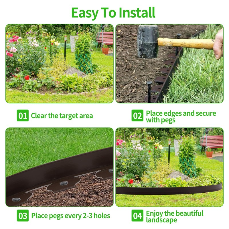 2" x 33FT Landscape Edging Kit, Garden Edging Coil Comes