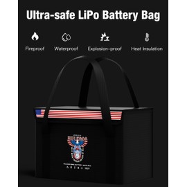 HulkGoo 12V 100Ah LiFePO4 Lithium Battery Fireproof Safe Bag Large Capacity Explosion-Proof Container LiPO Guard Protective Case Waterproof Storage Box(14 * 9.5 * 7.8inch)