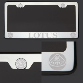 KA T304  Chrome Polished Lotus Laser Etched Engraved License Plate Frame Screw Cap