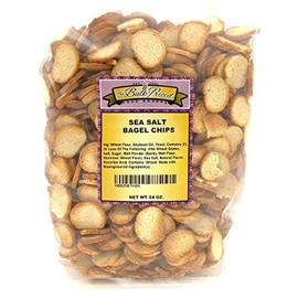 Sea Salt Bagel Chips, Bulk Size (24oz. Resealable Zip Lock Stand Up Bag)