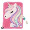 Claire’s Miss Glitter the Unicorn Plush Lock Diary Pink Purple