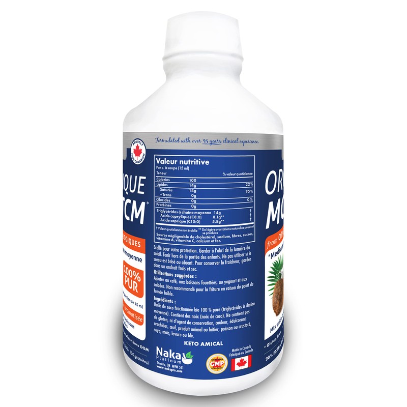 Naka Platinum 100% ORGANIC Pure MCT Oil 20% extra BONUS