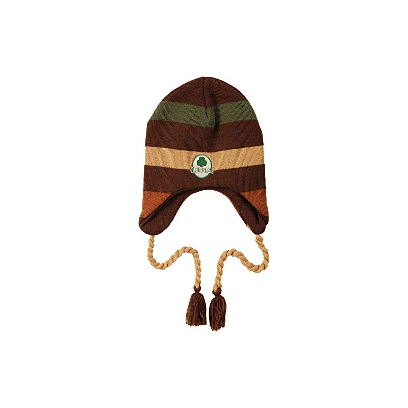 Guinness Men's Striped Beanie Brown