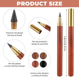 DIVINA VITAE Set of 4 Eternal Pencil Set, Reusable Infinity Pencil, Wooden Pencil, No Sharpening, for Writing and Drawing for Children and Adults