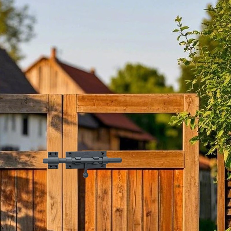 Barrel Bolt Latch, Slide Bolt Gate Latch, 6.3 Inch Gray