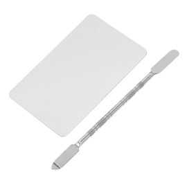 IWOWHERO Nail Palette Ring Makeup Palette with Foundation Mixing Plate Stainless Steel Makeup Mixing Tray for Nail Art