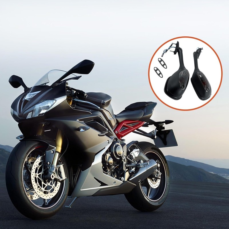 labwork Black Mirrors Smoke Turn Signals Replacement for Suzuki GSXR600