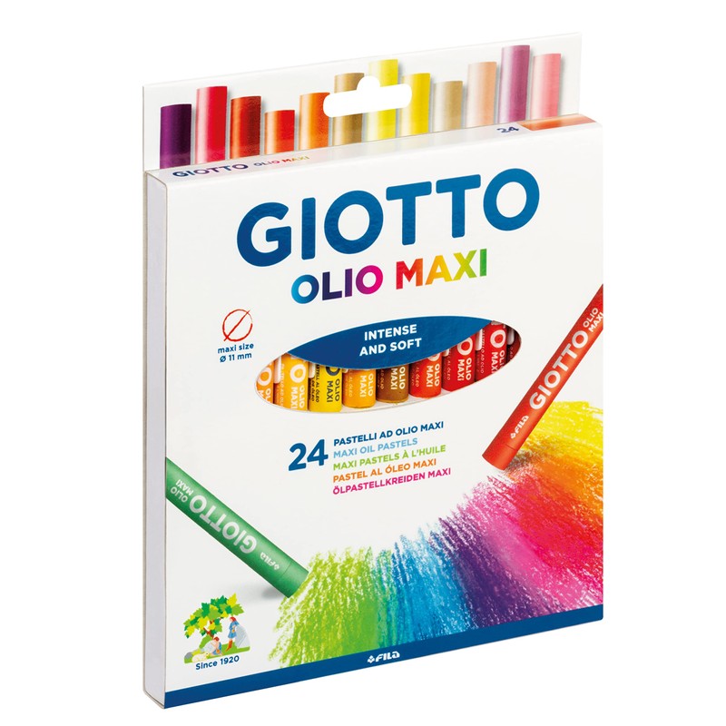 GIOTTO Olio Maxi Oil Pastel Set for Children, 24 Assorted