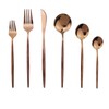 JASHII Silverware Set, Mirror Polished Copper Flatware Cutlery Set Service