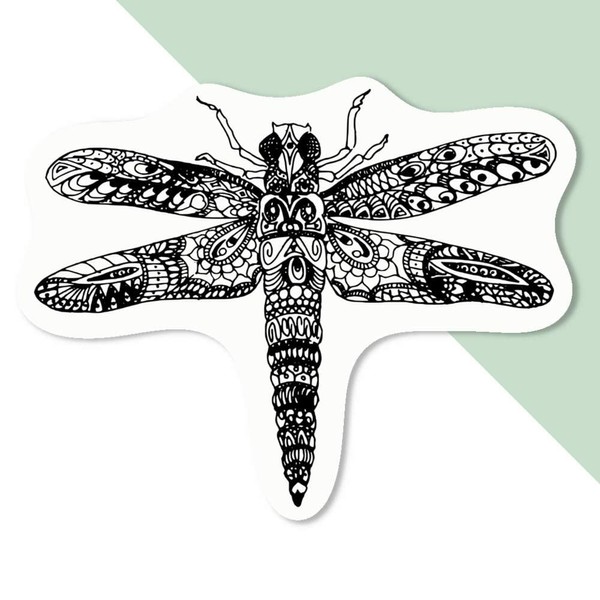 Azeeda 4 x 'Dragonfly' White Premium Vinyl Decal Stickers –
