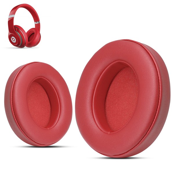 Krone Kalpasmos Beats Studio 3 Replacement Ear Pads, Ear Cushions for Beats Studio 2 & 3 (B0501, B0500) Wired & Wireless Headphone Soft Memory Foam Red
