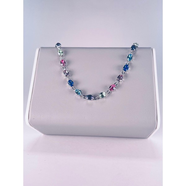 BIZZARRO Pulsera De Plata Con Piedras De Colores Modelo SIL-180-P