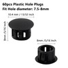 Cjueiom 60pcs 8mm / 5/16" Hole Plugs Black Plastic Hole