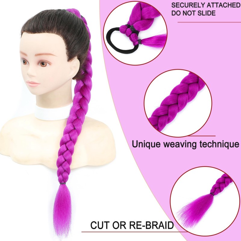 36 Inch Purple Hair Extensions Pre-Braids Braiding Hair for Cosplay
