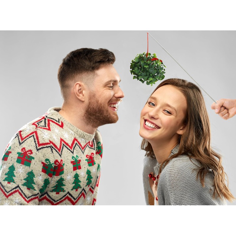 Iconikal 2-Pack Extendable Mistletoe-On-A-Stick - Funny Christmas Gag Gift Photo