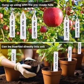 NbutWynee Plant Labels, 3-Inch Plant Markers,100Pcs Plant Tags, Plant Labels for Seedlings, Garden Labels with Pen for Identifying Seedlings, Flowers and Vegetables, White, Waterproof