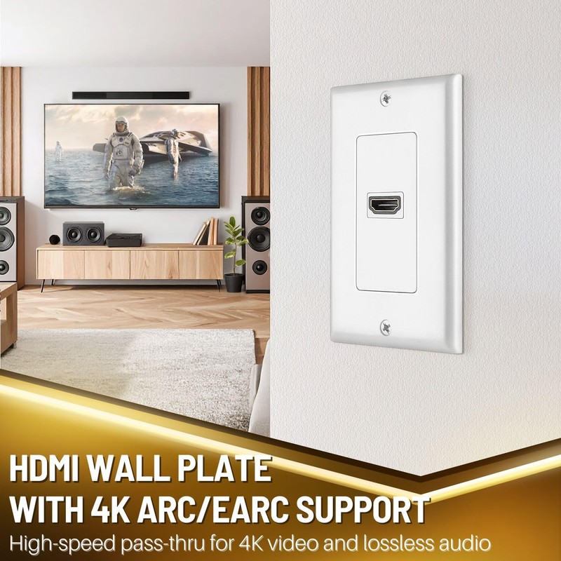 TNP HDMI Wall Plate - 1 Port HDMI Socket Plug